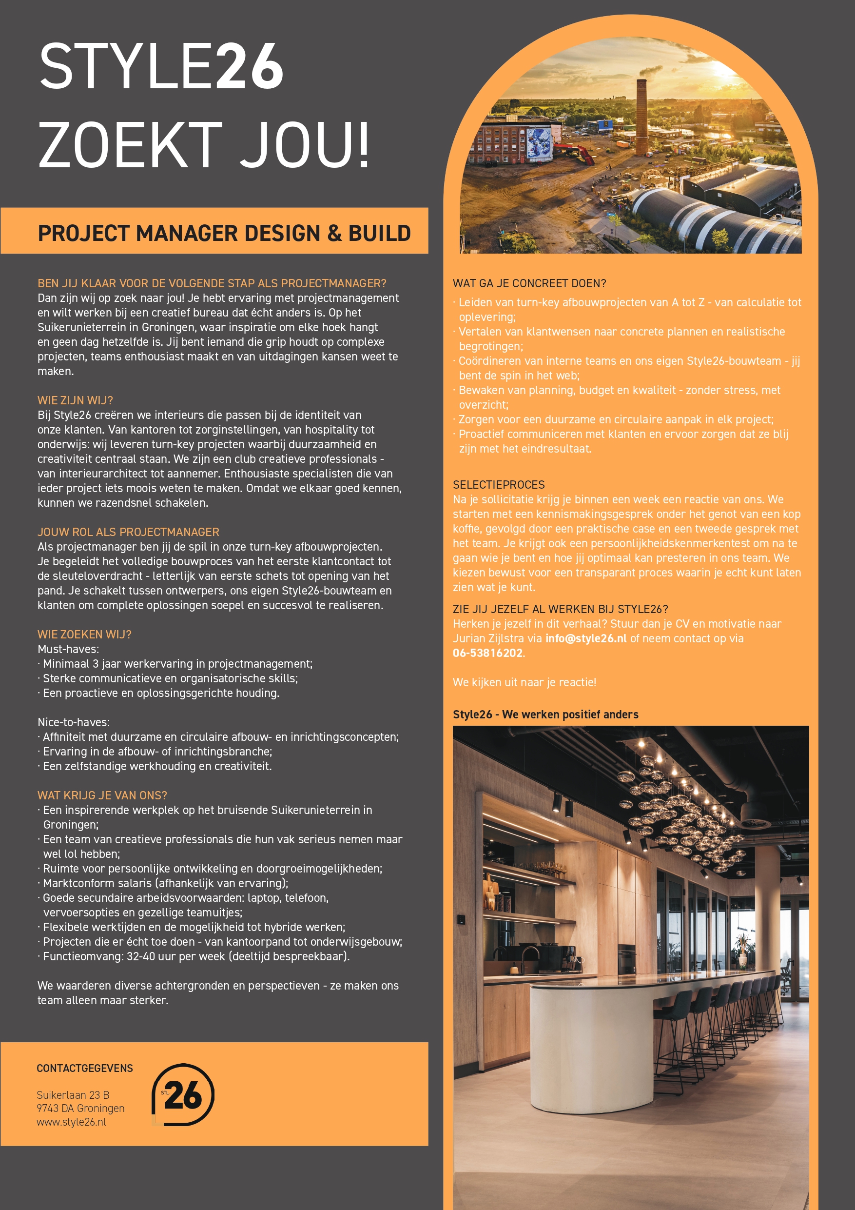 Vacature projectmanager Design&Build